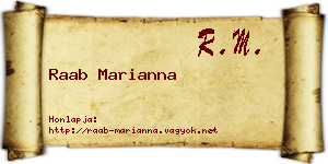 Raab Marianna névjegykártya